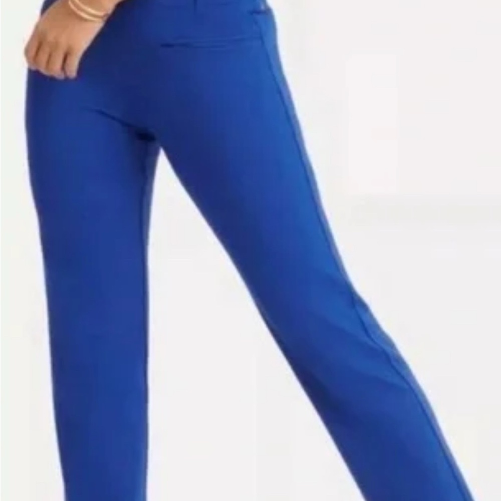 Betabrand Blue Patterned Women's Crop Pants -XL Long